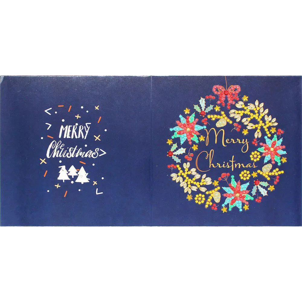 Set of 8 White and Blue Christmas Cards - Greeting Card