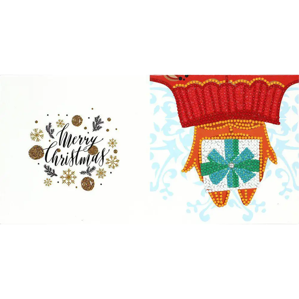 Set of 8 White and Blue Christmas Cards - Greeting Card