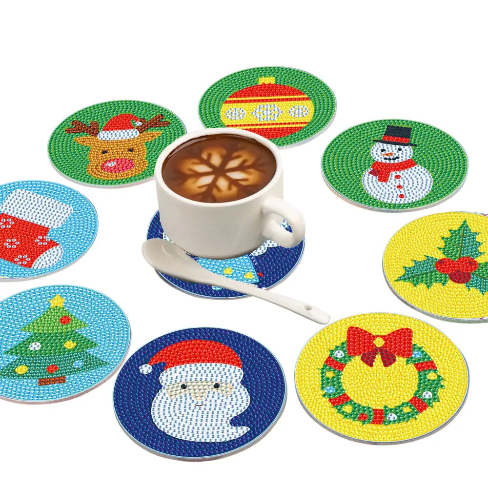 Set of 9 Christmas - Diamond Painting Coaster - Coasters