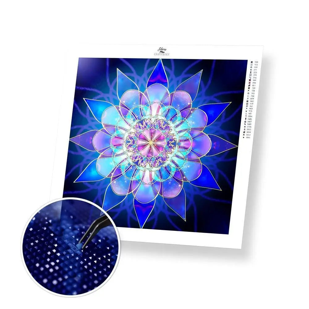 Shiny Mandala - Premium Diamond Painting Kit - 20x20cm / 8x8’’ / Square (Most Popular) / No Frame - Diamond Painting Kit