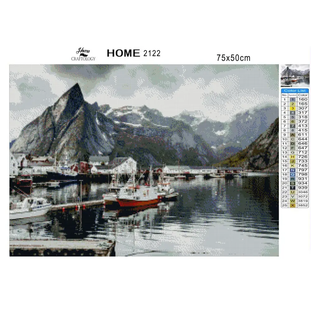 Ships at Fjord - Premium Diamond Painting Kit - Diamond Painting Kit