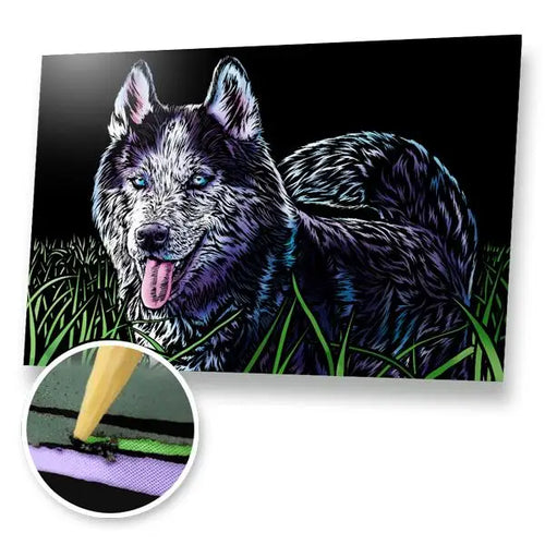 Siberian Husky - Scratch Painting Kit - Scratch Painting