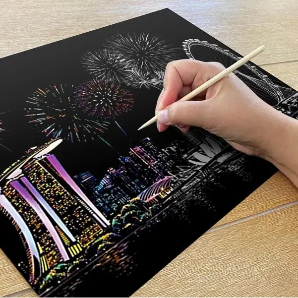 Singapore - Scratch Painting Kit - Scratch Painting