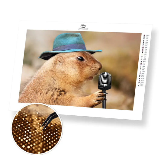 Singing Prairie Dog - Premium Diamond Painting Kit - 45x30cm / 18x12’’ / Square (Most Popular) - Diamond Painting Kit
