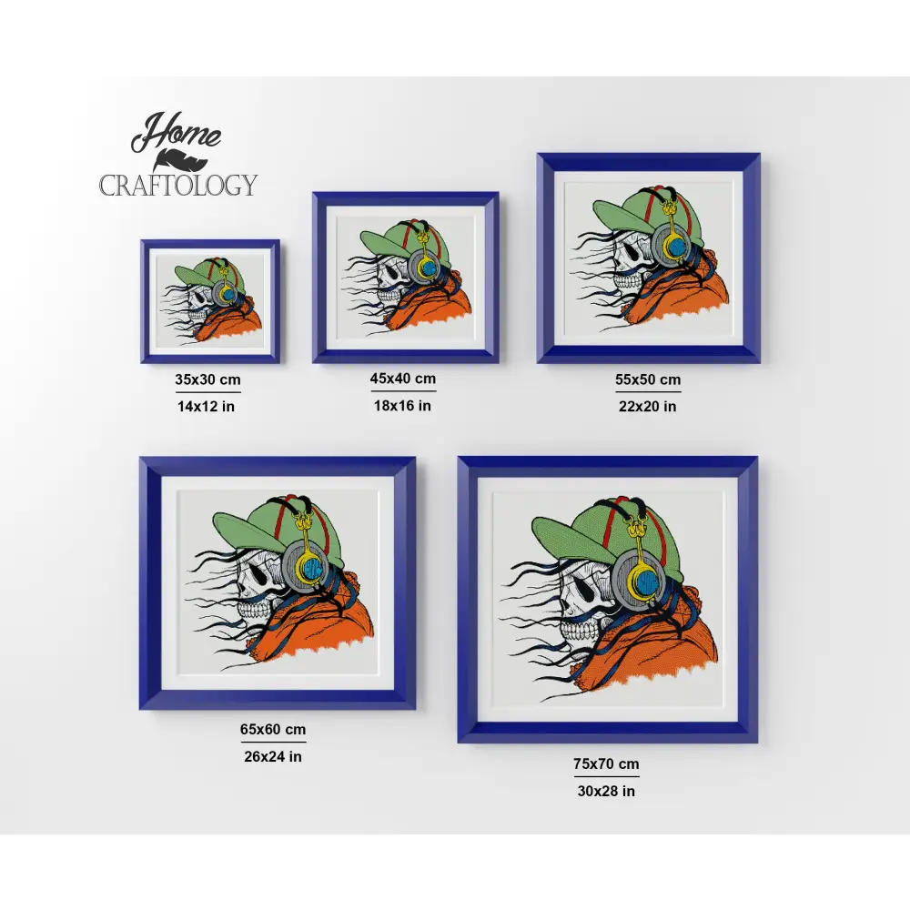 Skeleton Listening to Music - Premium Diamond Painting Kit - Diamond Painting Kit