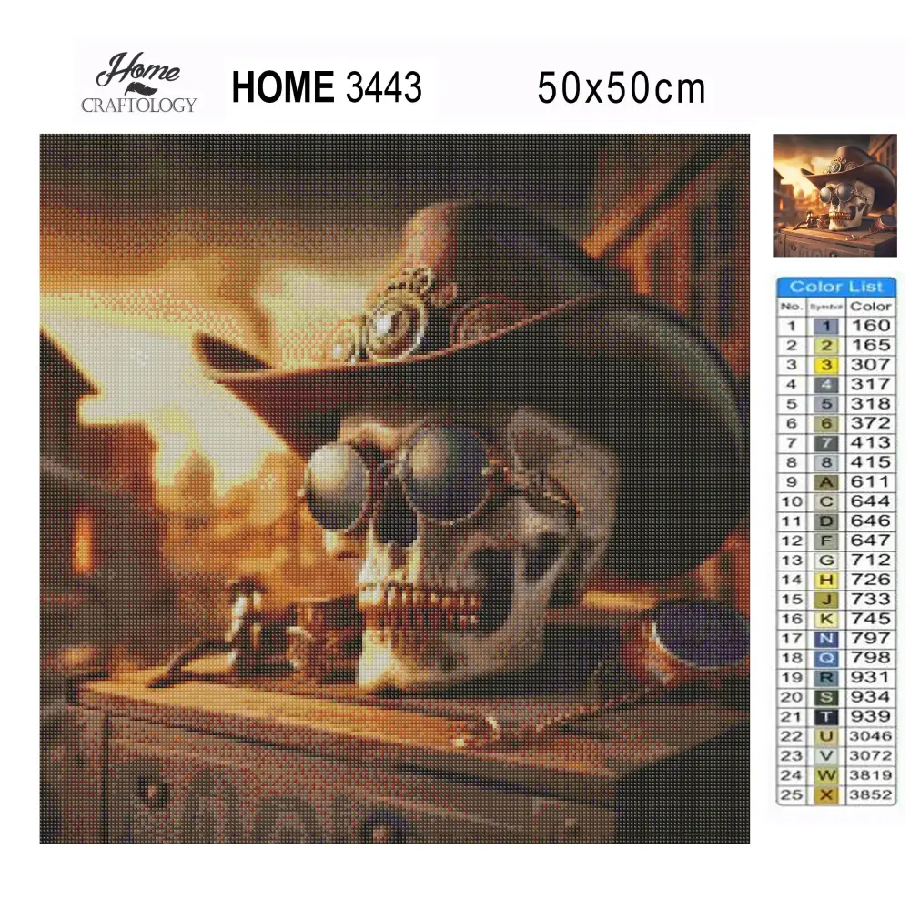 Skull Cowboy - Exclusive Premium Diamond Painting Kit - Diamond Painting Kit