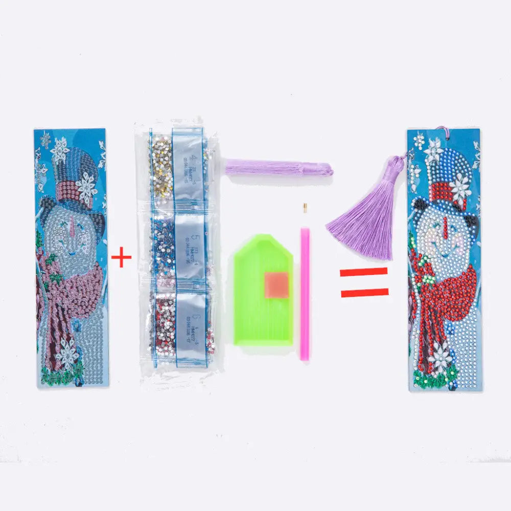 Snowman - Diamond Painting Bookmark - Bookmark