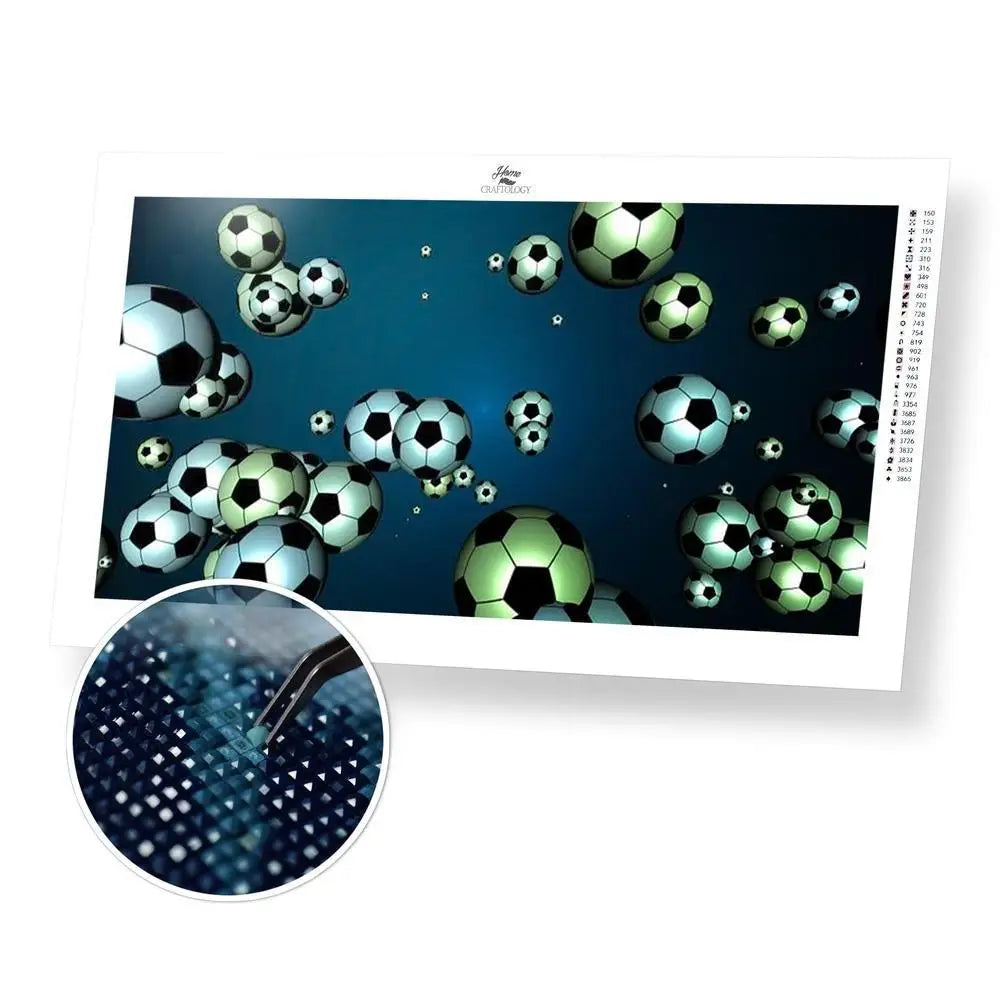 Soccer Background - Premium Diamond Painting Kit - 55x30cm / 22x12’’ / Square (Most Popular) - Diamond Painting Kit