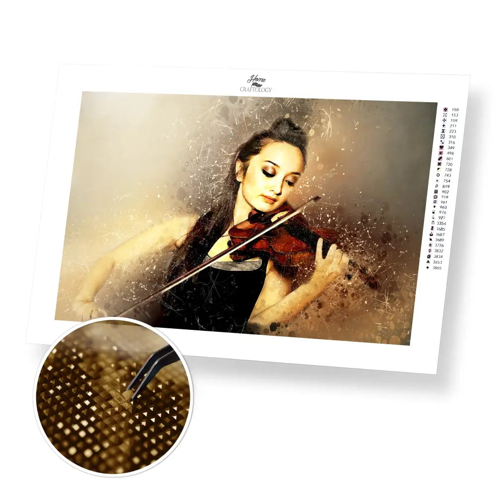 Solo Violinist - Premium Diamond Painting Kit - 60x40cm / 24x16’’ / Square (Most Popular) - Diamond Painting Kit