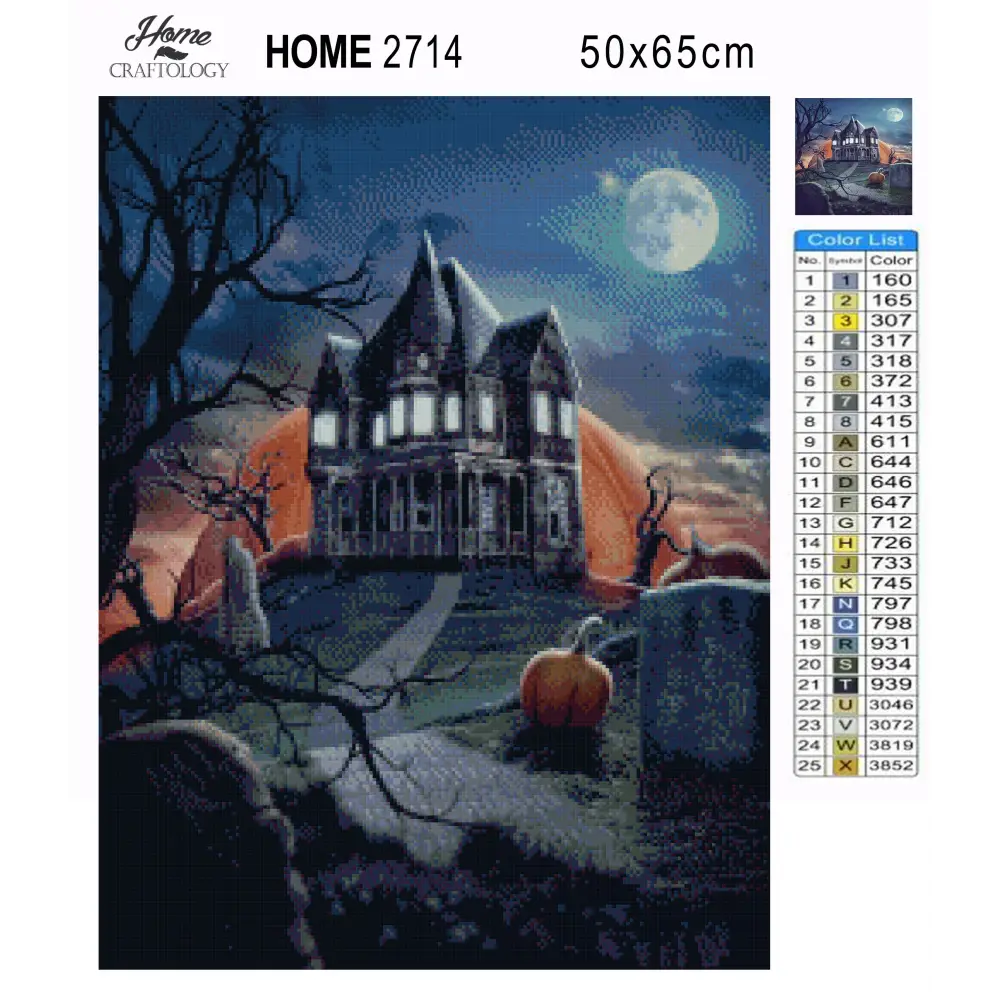 Spooky House - Premium Diamond Painting Kit - Diamond Painting Kit