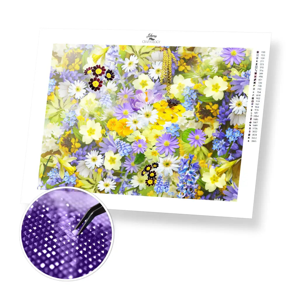 Spring Flower Collage - Premium Diamond Painting Kit - 40x30cm / 16x12’’ / Square (Most Popular) - Diamond Painting Kit