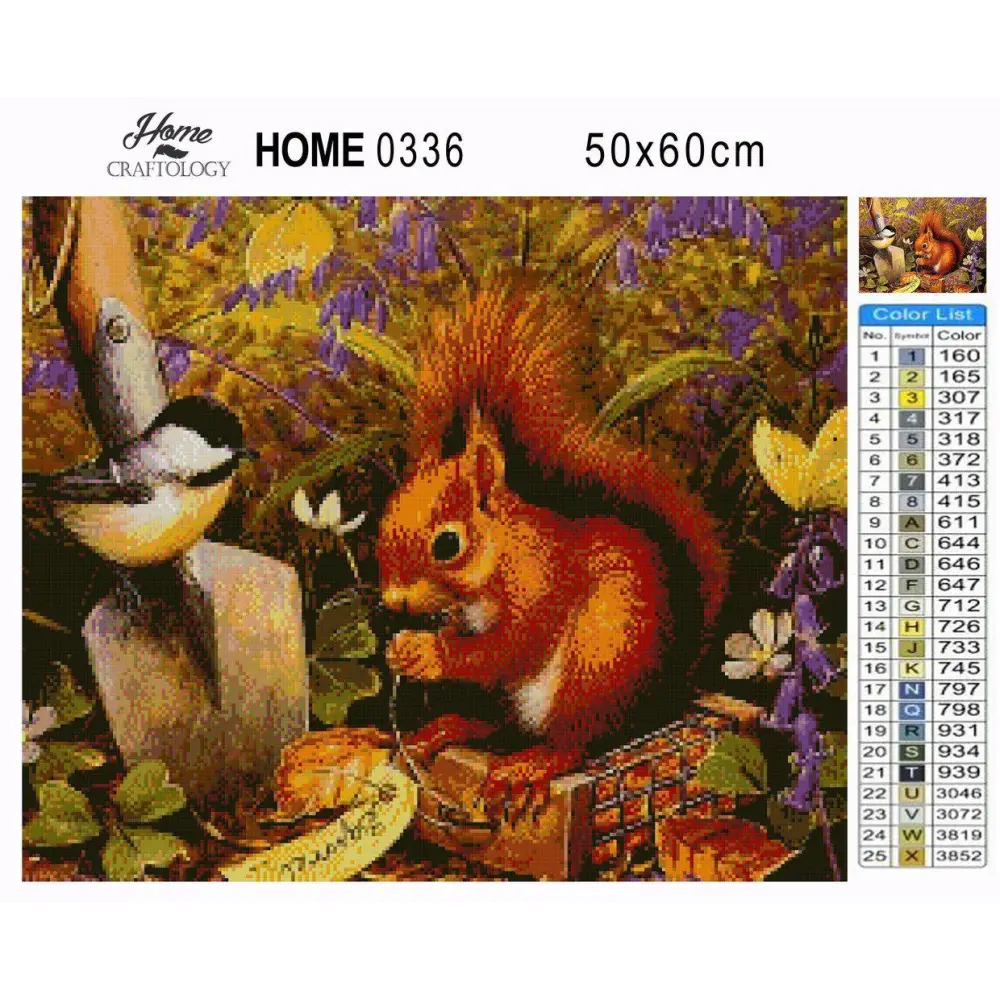 Squirrel and Bird - Premium Diamond Painting Kit - Diamond Painting Kit