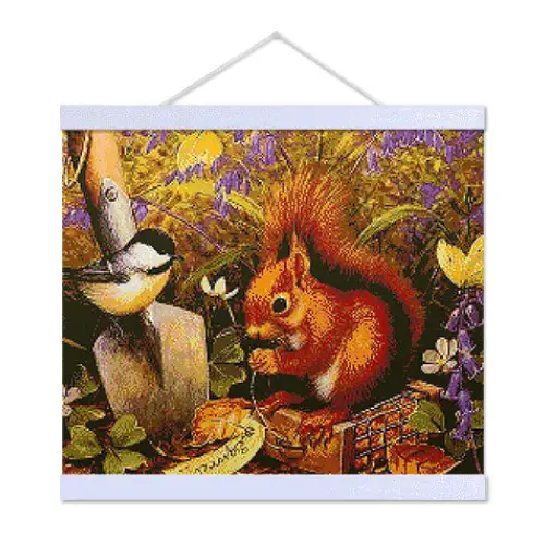 Squirrel and Bird - Premium Diamond Painting Kit - Diamond Painting Kit