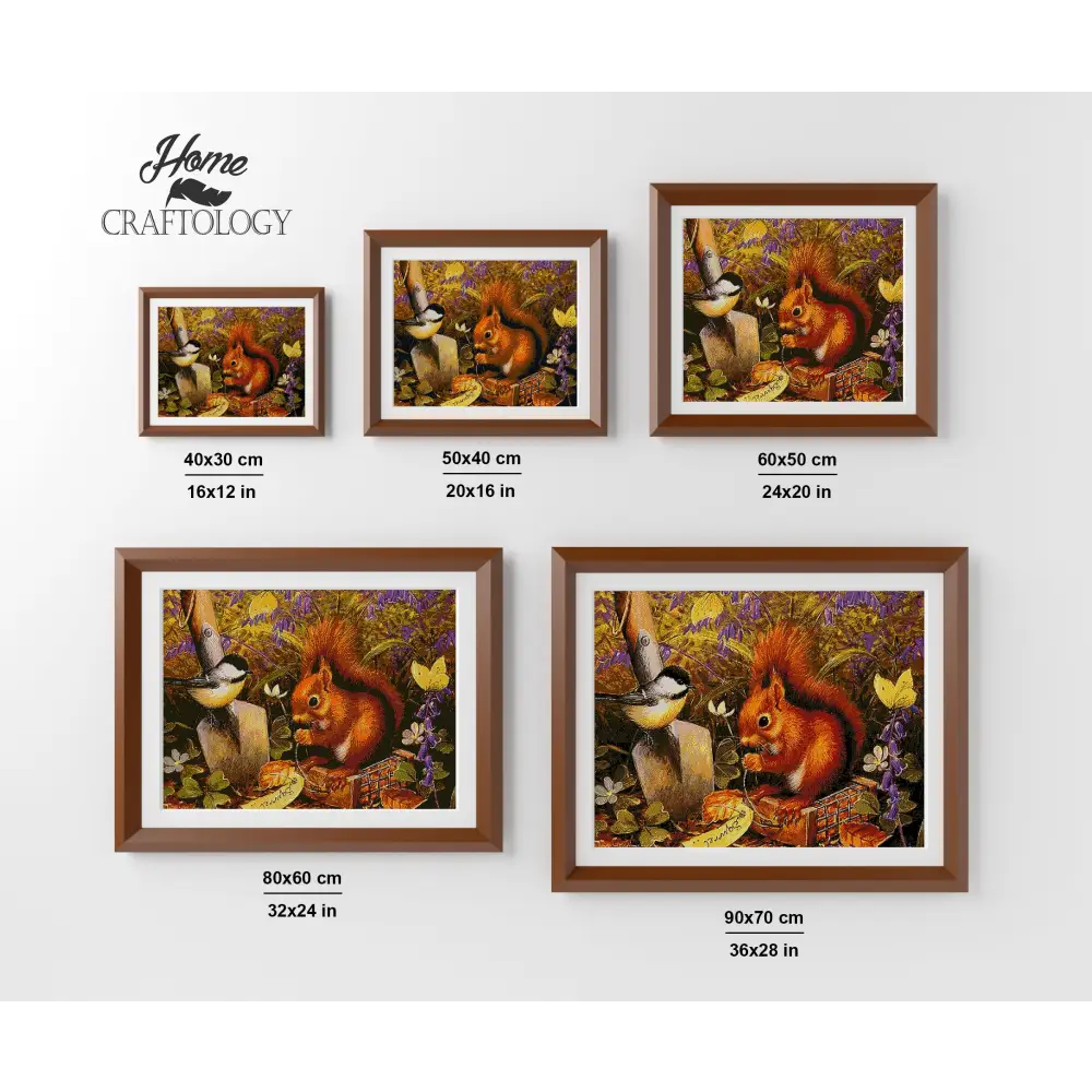 Squirrel and Bird - Premium Diamond Painting Kit - Diamond Painting Kit