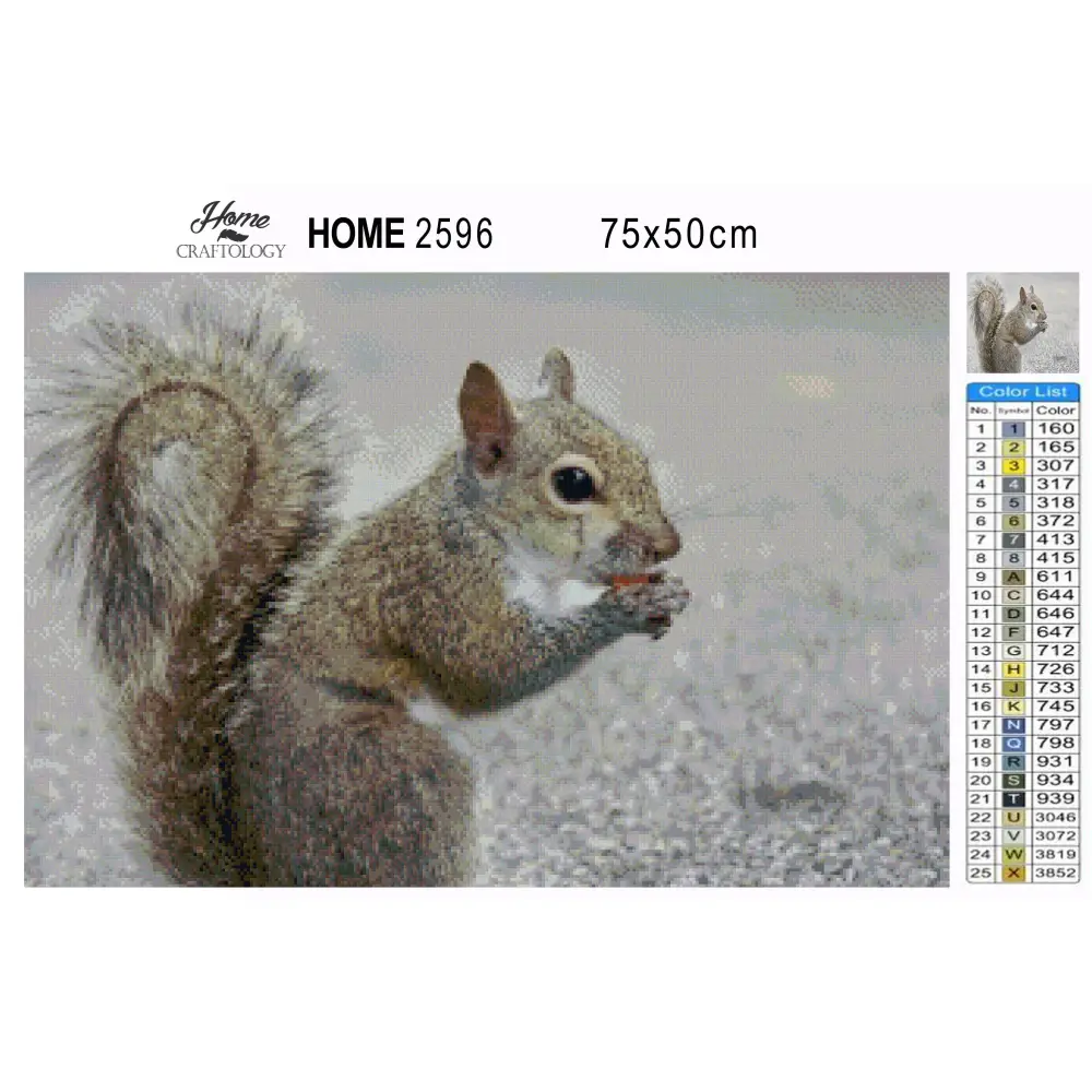 Squirrel Eating Nut - Premium Diamond Painting Kit - Diamond Painting Kit