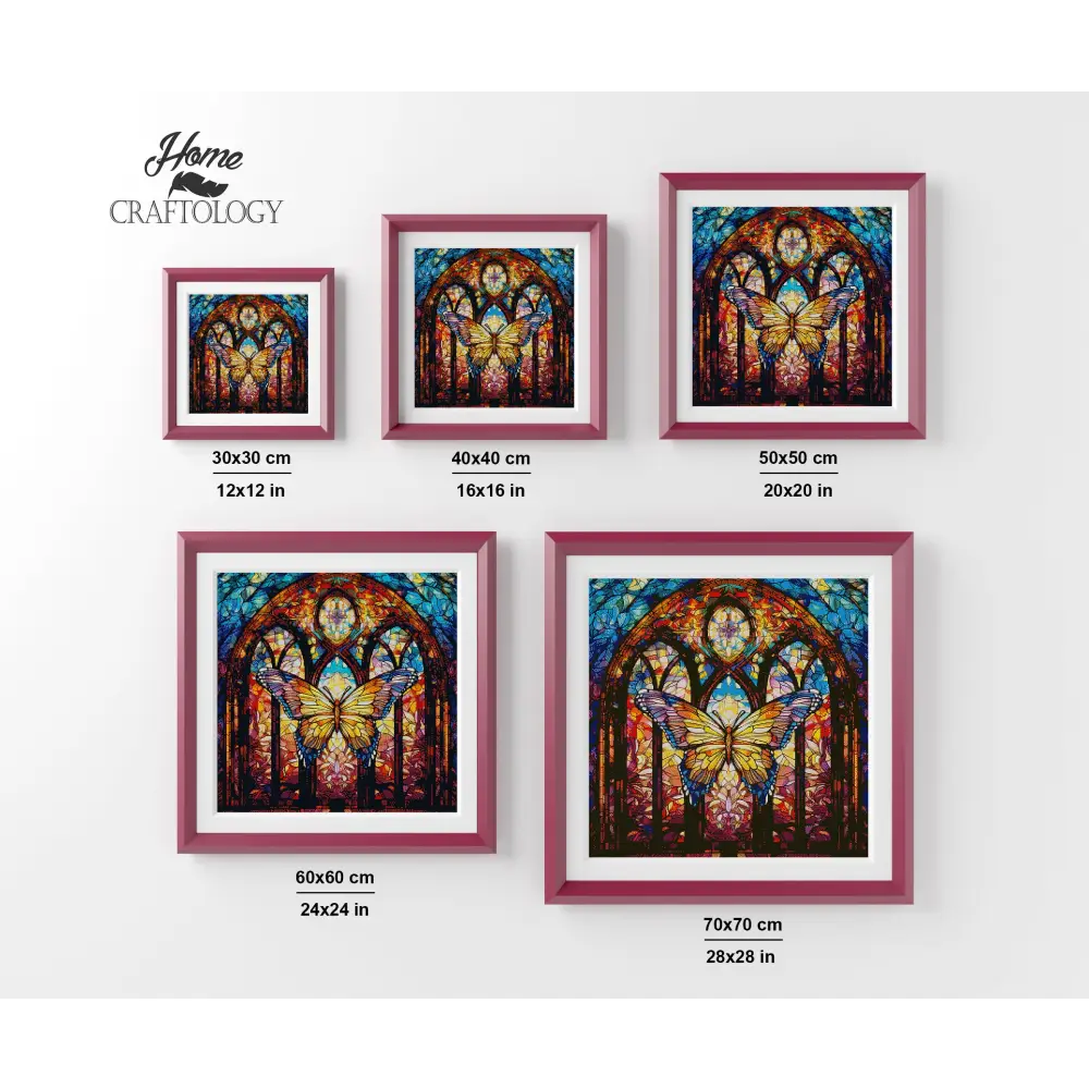 Stained Glass Butterfly - Exclusive Premium Diamond Painting Kit - Diamond Painting Kit