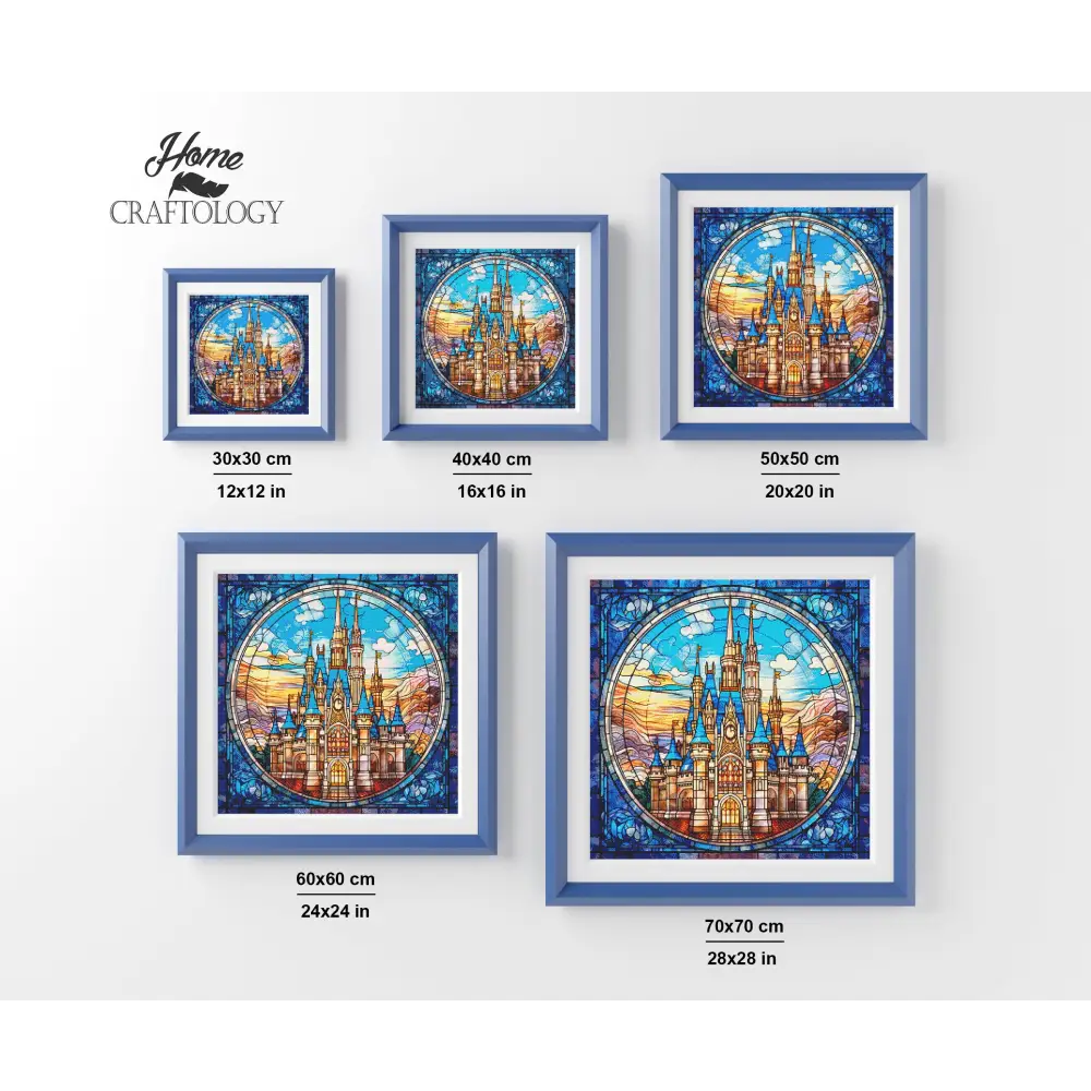 Stained Glass Castle - Exclusive Premium Diamond Painting Kit - Diamond Painting Kit