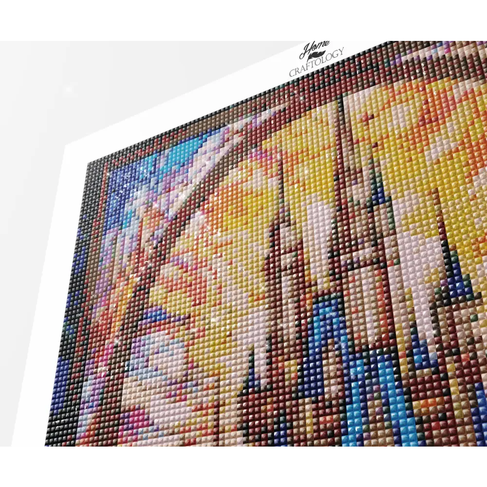 Stained Glass Castle Sunset - Exclusive Premium Diamond Painting Kit - Diamond Painting Kit