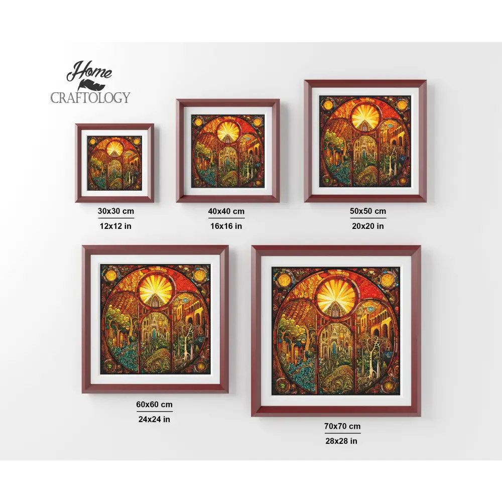 Stained Glass City - Exclusive Premium Diamond Painting Kit - Diamond Painting Kit