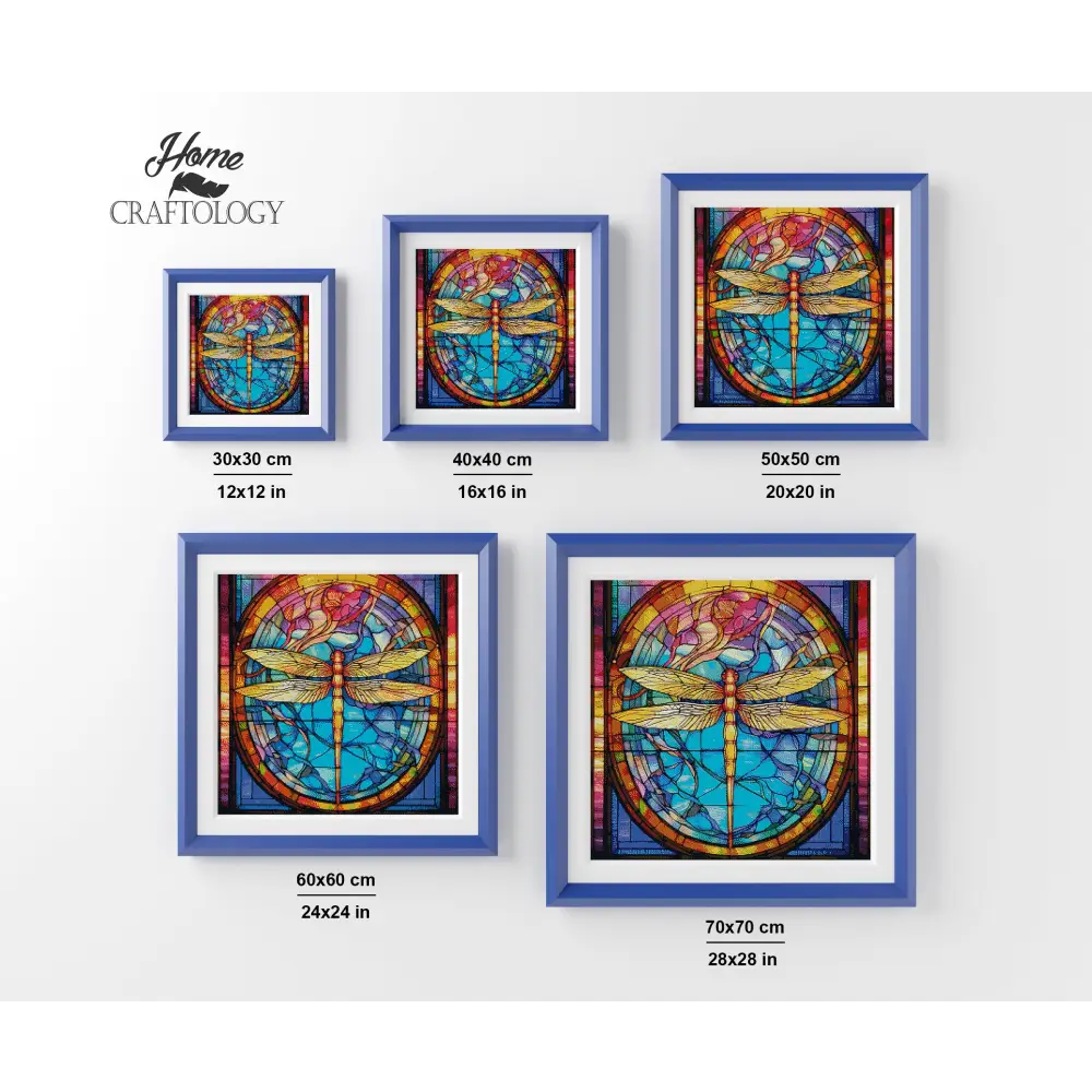 Stained Glass Dragonfly - Exclusive Premium Diamond Painting Kit - Diamond Painting Kit