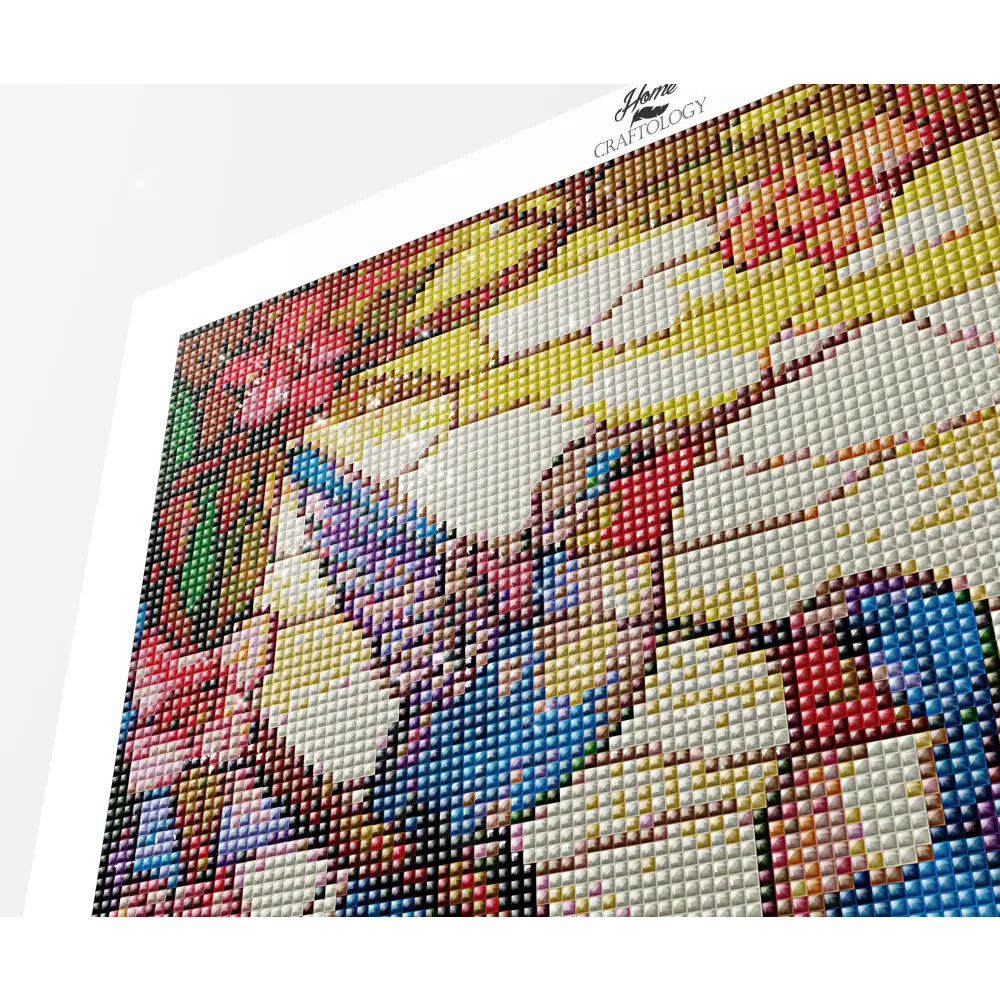 Stained Glass Hummingbirds on Branch - Exclusive Premium Diamond Painting Kit - Diamond Painting Kit