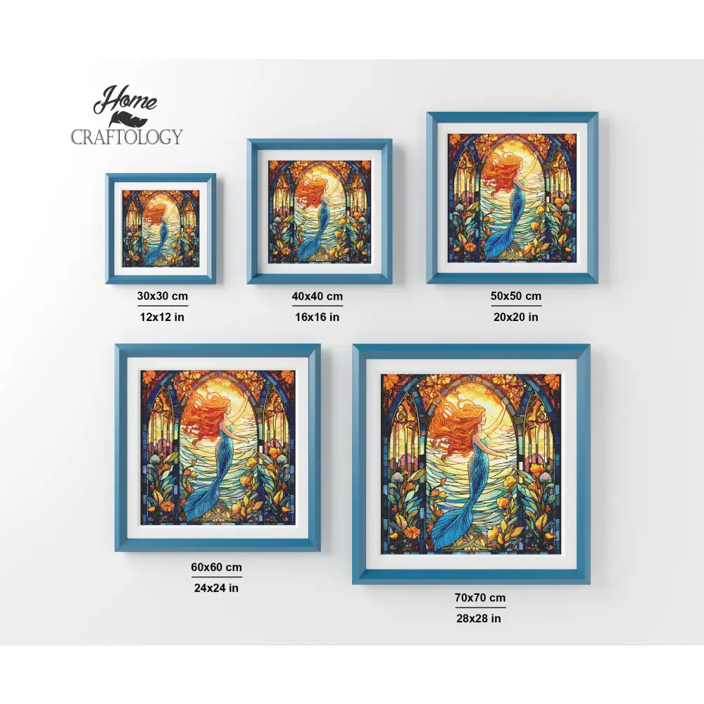 Stained Glass Mermaid - Exclusive Premium Diamond Painting Kit - Diamond Painting Kit