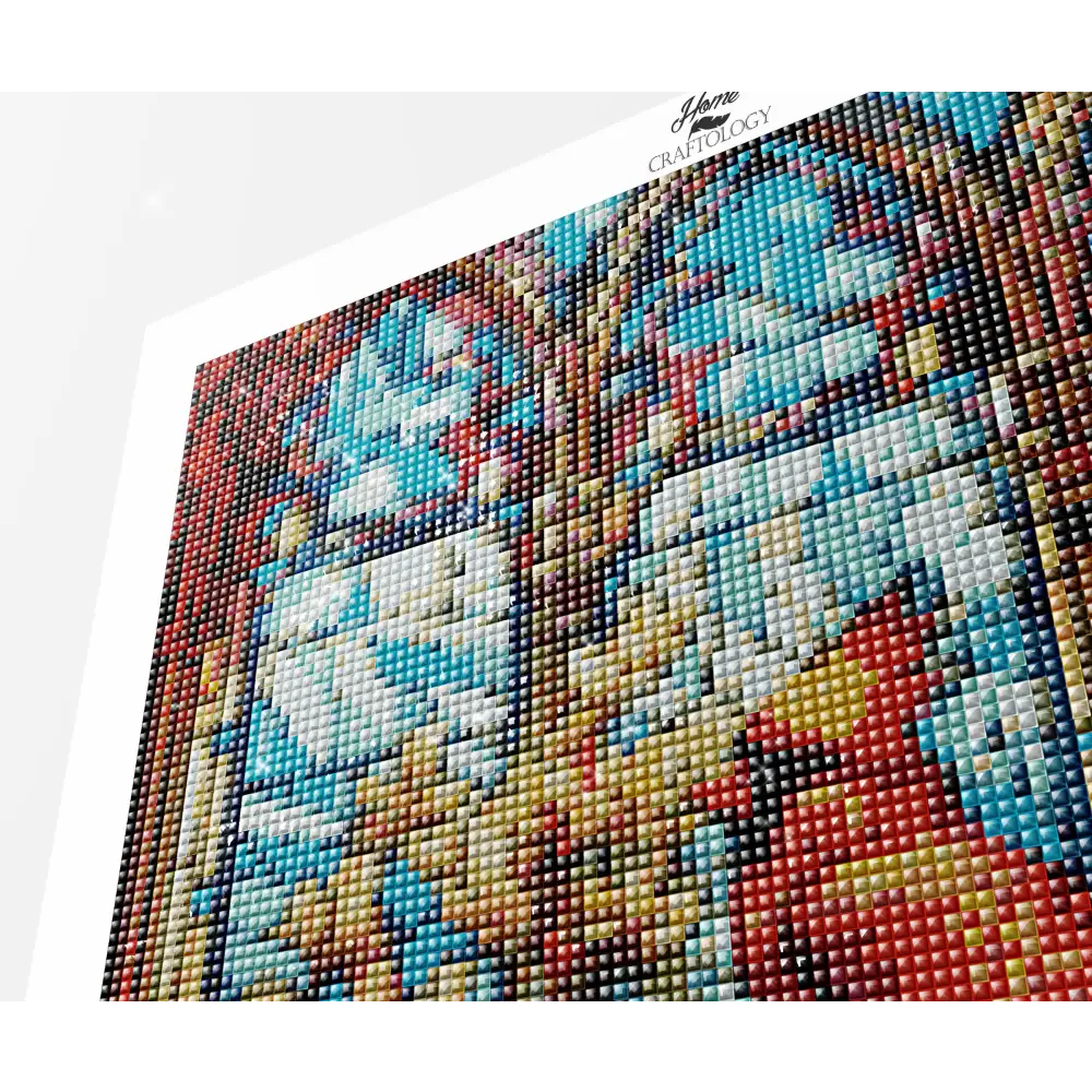 Stained Glass Red Cardinal - Exclusive Premium Diamond Painting Kit - Diamond Painting Kit