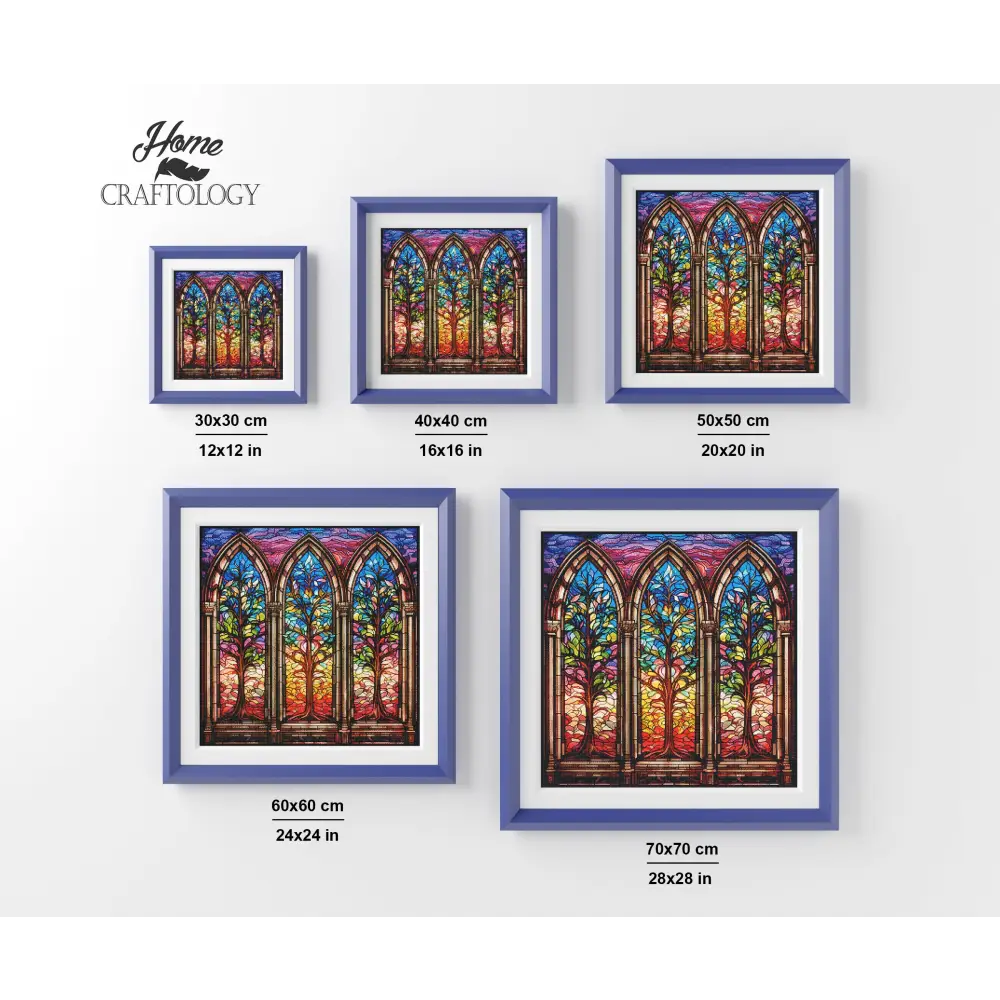 Stained Glass Trees - Exclusive Premium Diamond Painting Kit - Diamond Painting Kit