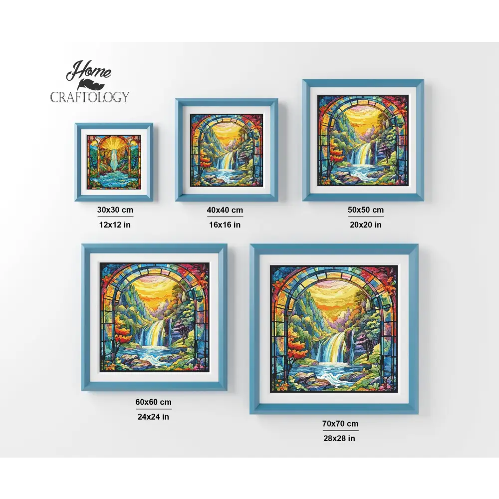 Stained Glass Waterfalls - Exclusive Premium Diamond Painting Kit - Diamond Painting Kit