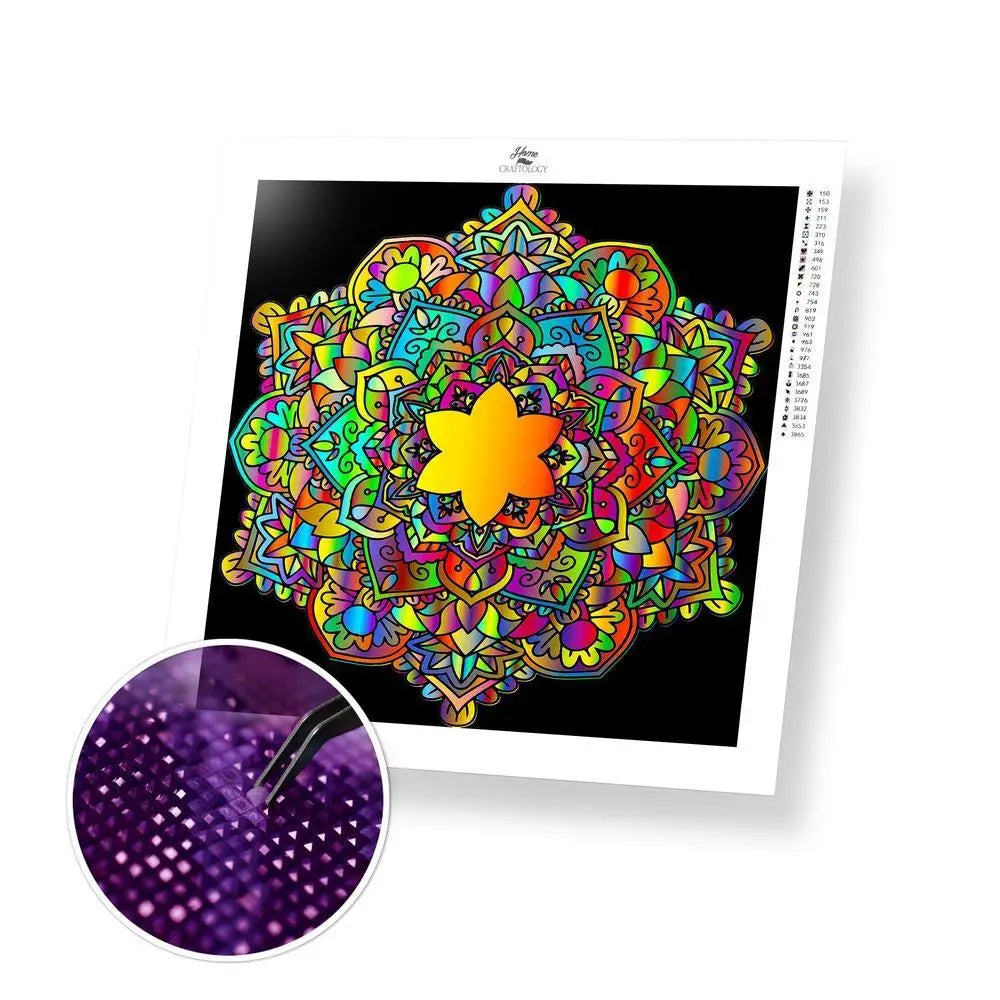 Star Mandala - Premium Diamond Painting Kit - 30x30cm / 12x12’’ / Square (Most Popular) - Diamond Painting Kit