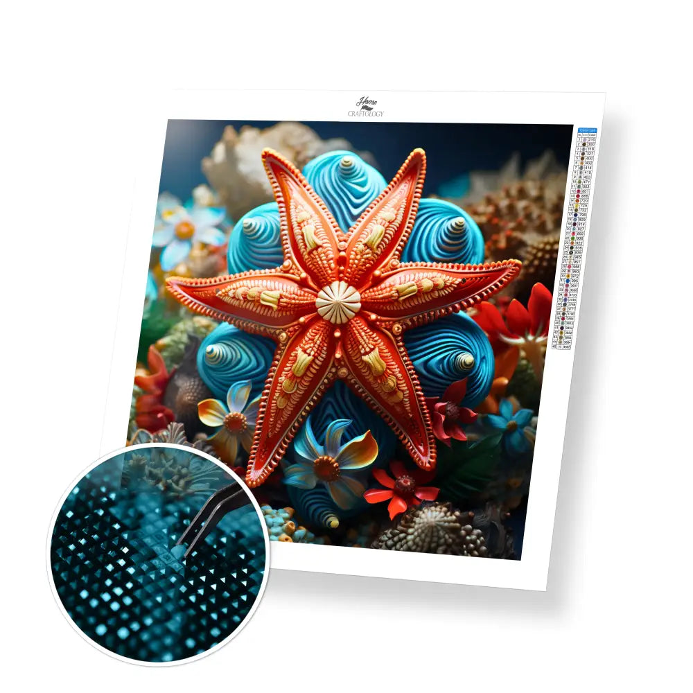Starfish - Exclusive Premium Diamond Painting Kit - 30x30cm / 12x12’’ / Square (Most Popular) / No Frame - Diamond
