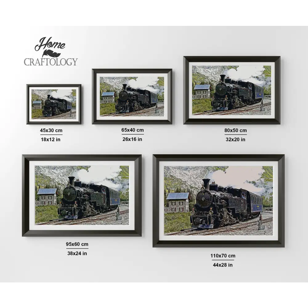 Steam Train in Furka - Premium Diamond Painting Kit - Diamond Painting Kit