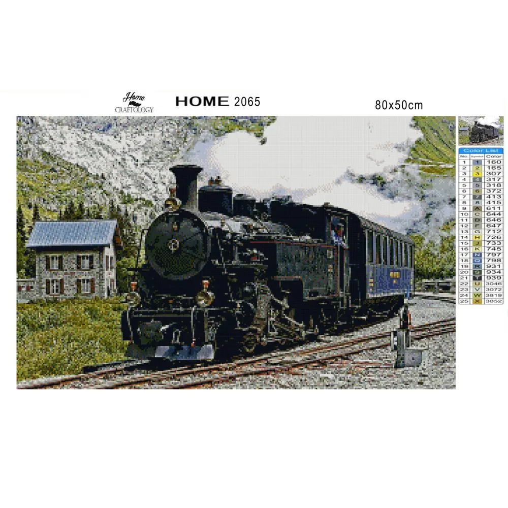 Steam Train in Furka - Premium Diamond Painting Kit - Diamond Painting Kit