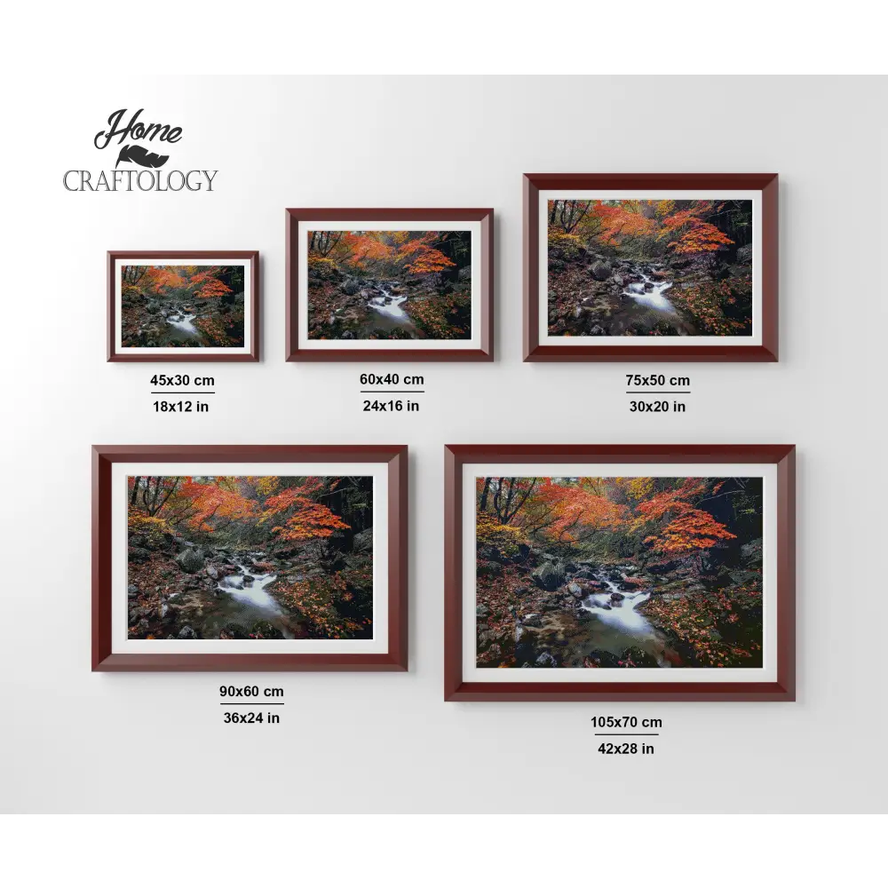 Stream in Fall - Premium Diamond Painting Kit - Diamond Painting Kit