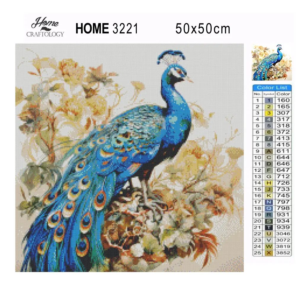 Stunning Peacock - Exclusive Premium Diamond Painting Kit - Diamond Painting Kit