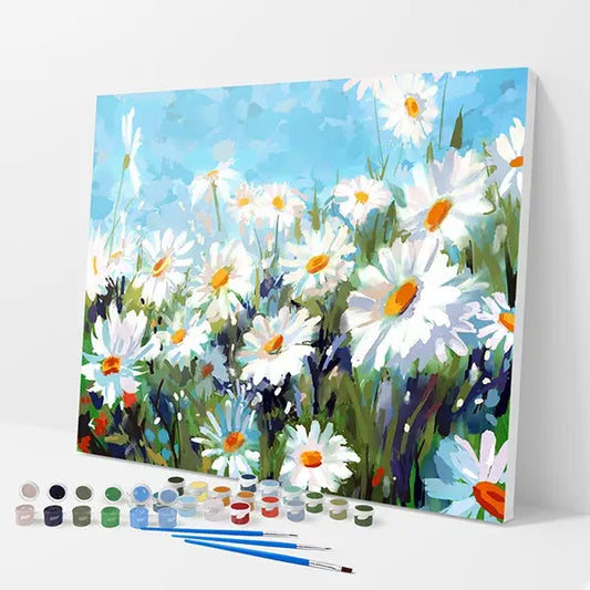 Summer Daisies Kit - Paint By Numbers - 30x40cm / 12x16’’ / No Frame - Paint By Numbers