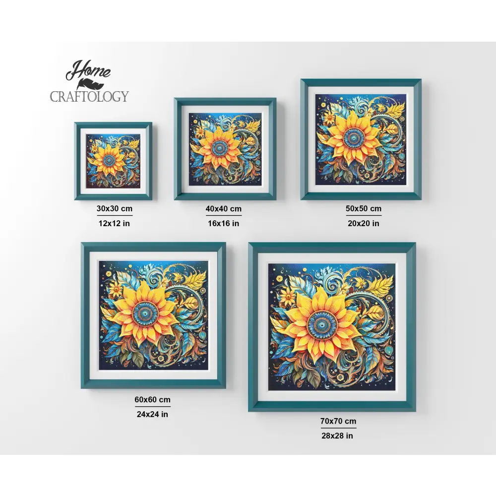 Sunflowers and Leaves - Exclusive Premium Diamond Painting Kit - Diamond Painting Kit
