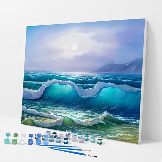 Sunlit Waves Kit - Paint By Numbers - 30x40cm / 12x16’’ / No Frame - Paint By Numbers
