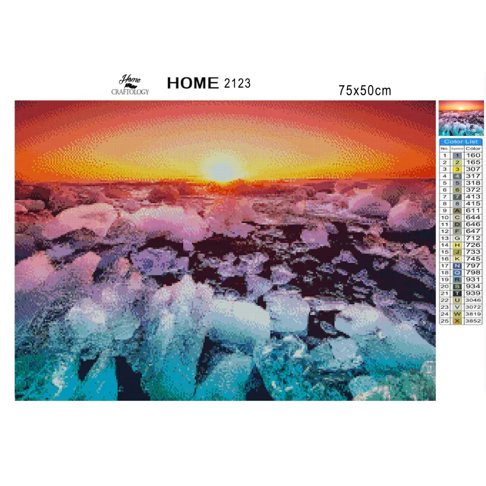 Sunset by the Glacier - Premium Diamond Painting Kit - Diamond Painting Kit