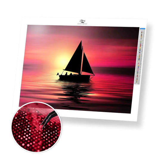 Sunset Watching - Premium Diamond Painting Kit - 40x30cm / 16x12’’ / Square (Most Popular) - Diamond Painting Kit