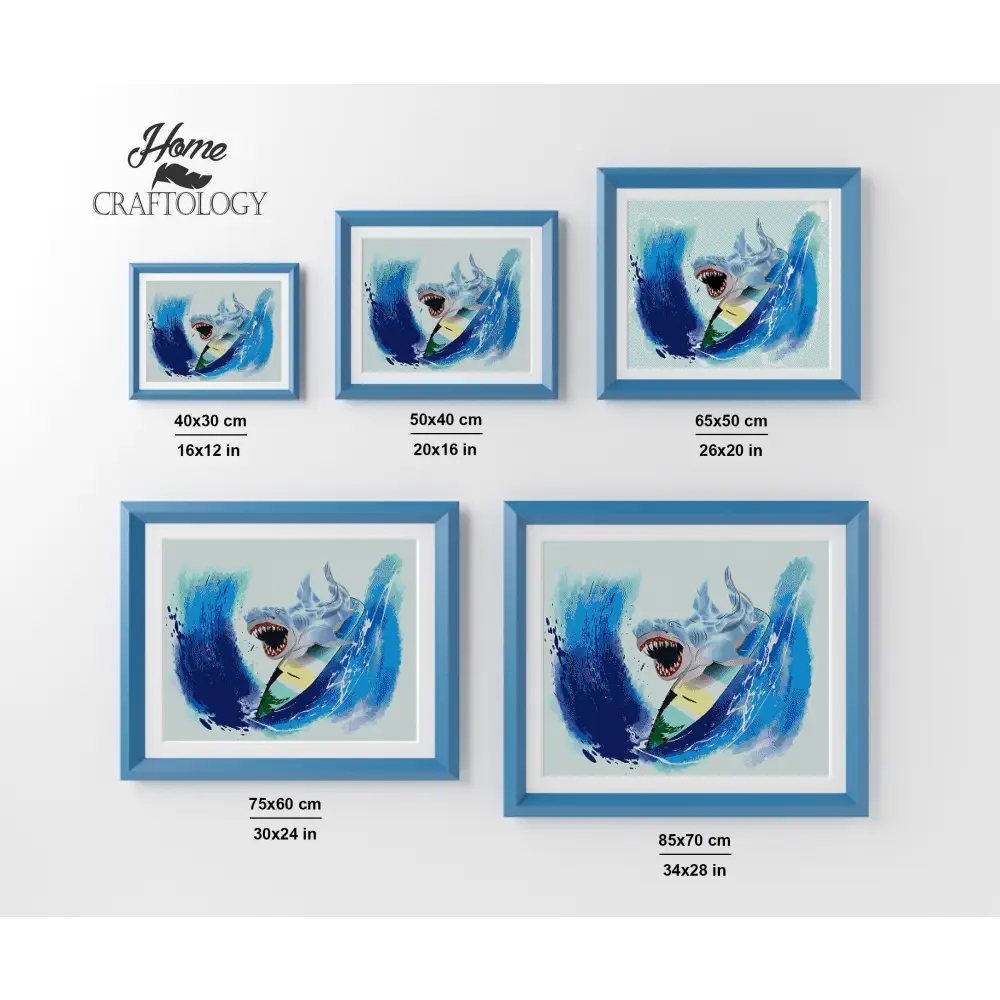 Surfing Shark - Premium Diamond Painting Kit - Diamond Painting Kit