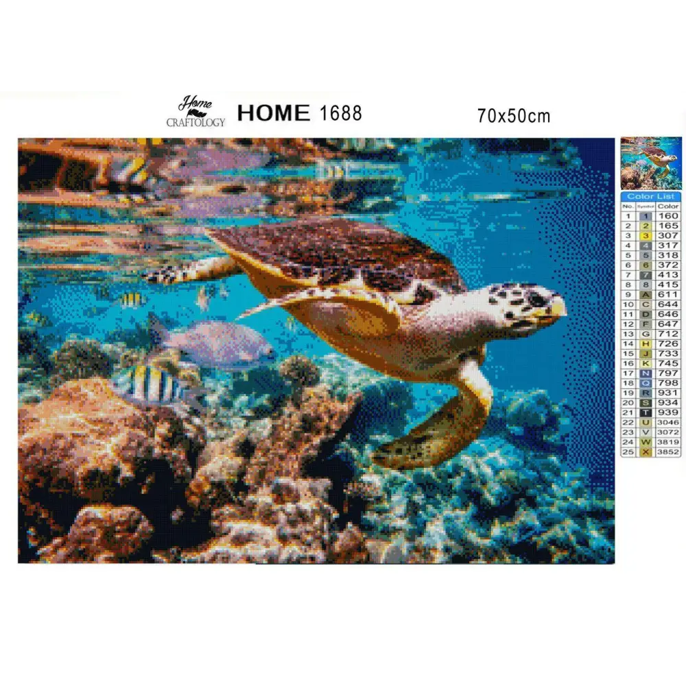 Swimming Sea Turtle - Exclusive Premium Diamond Painting Kit - Diamond Painting Kit