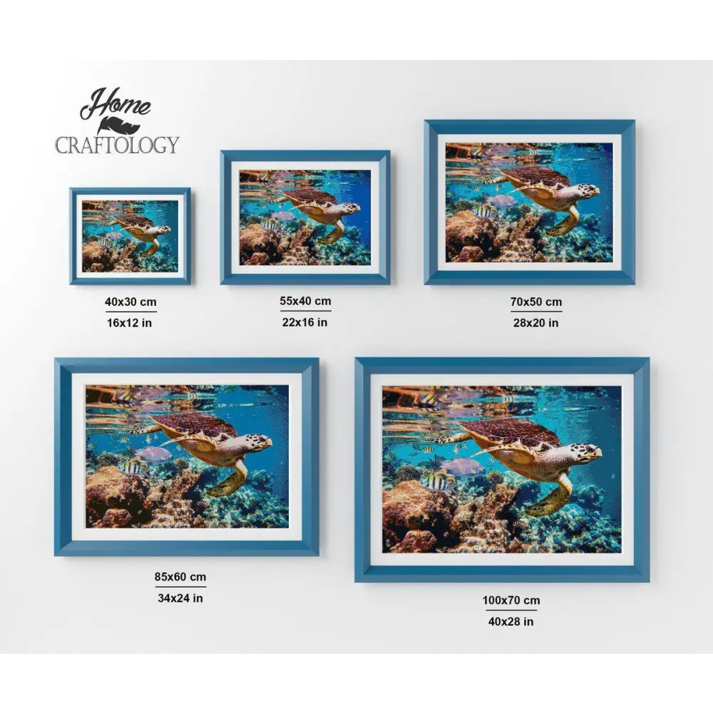 Swimming Sea Turtle - Exclusive Premium Diamond Painting Kit - Diamond Painting Kit