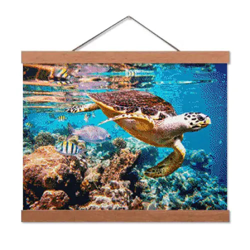 Swimming Sea Turtle - Exclusive Premium Diamond Painting Kit - Diamond Painting Kit
