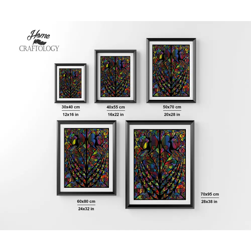 Symmetrical Peacocks - Premium Diamond Painting Kit - Diamond Painting Kit