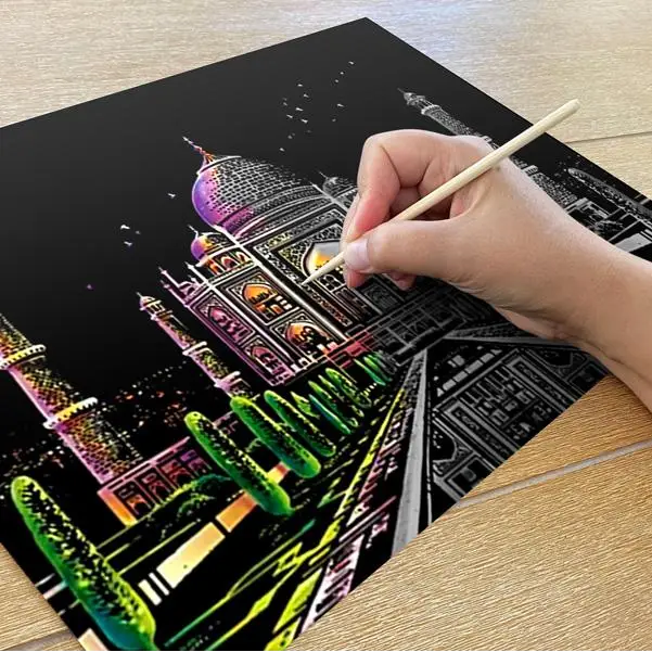 Taj Mahal India - Scratch Painting Kit - Scratch Painting