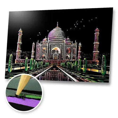 Taj Mahal India - Scratch Painting Kit - Scratch Painting