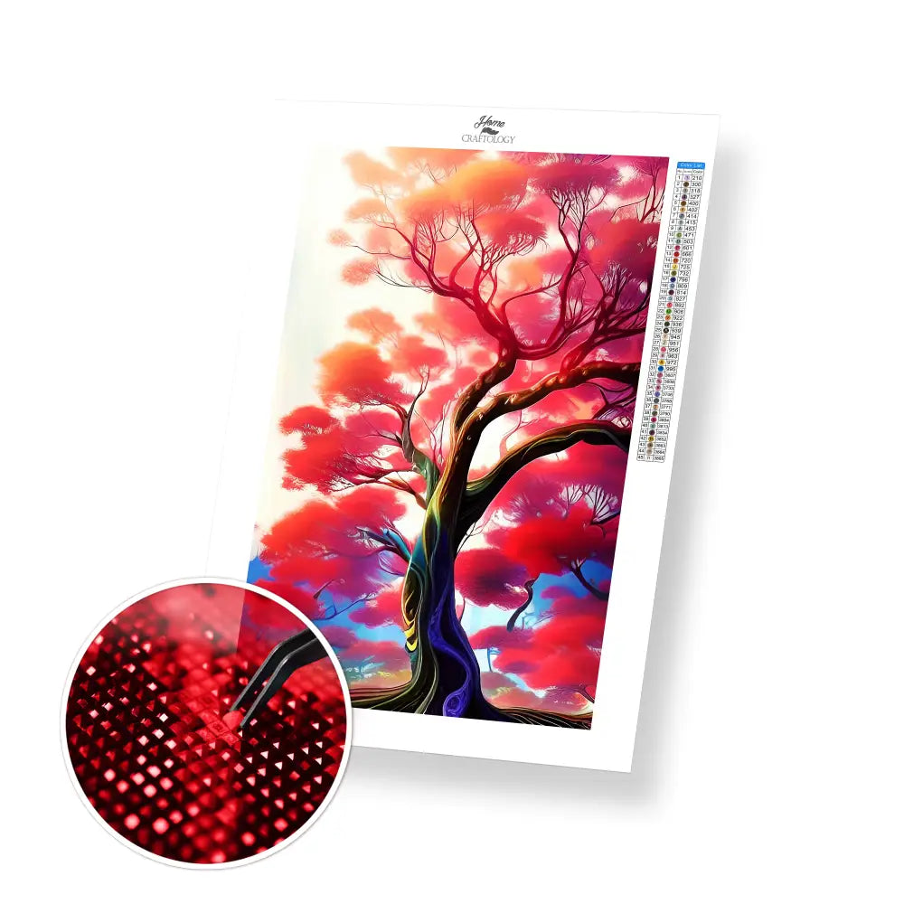 Tall Autumn Tree - Premium Diamond Painting Kit - 30x50cm / 12x20’’ / Square (Most Popular) - Diamond Painting Kit