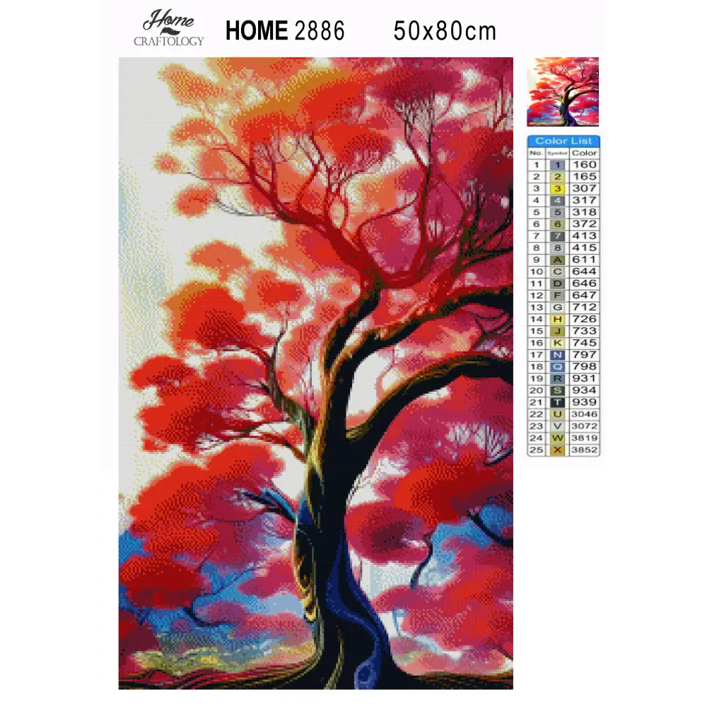 Tall Autumn Tree - Premium Diamond Painting Kit - Diamond Painting Kit