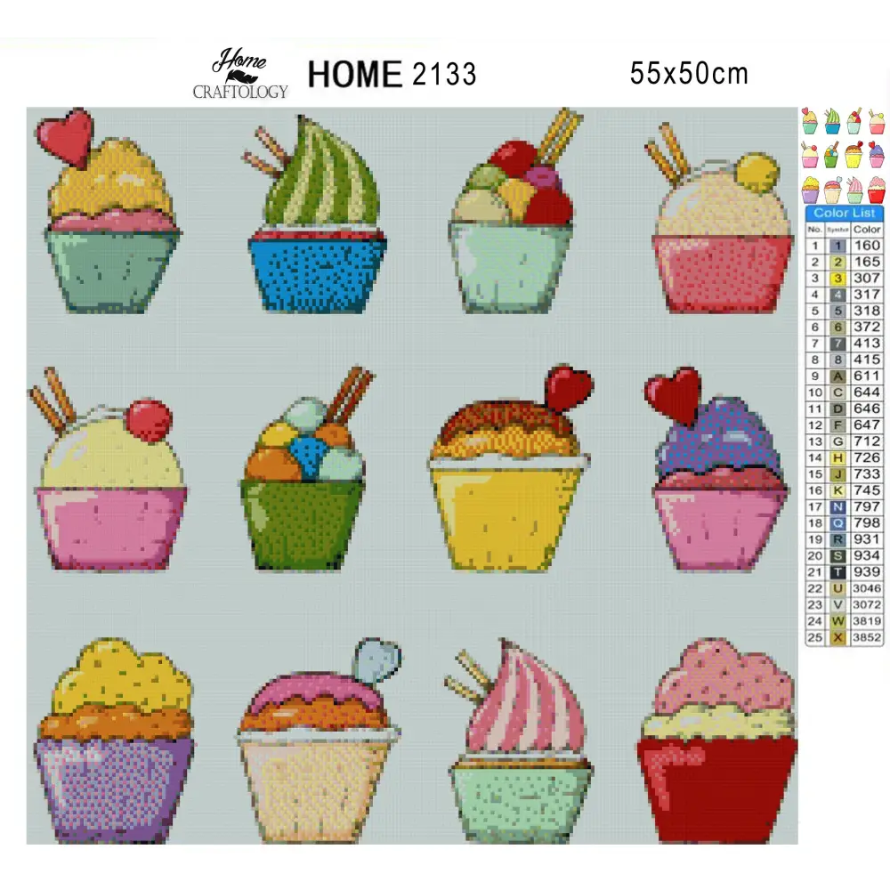 Tasty Cupcakes - Premium Diamond Painting Kit - Diamond Painting Kit
